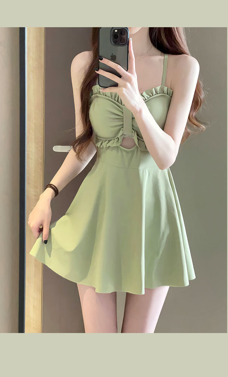 Swimsuit Women's 2025 New Summer Body-Slimming Conservative Skirt avocado green High-end Sexy Hot Spring Swimsuit