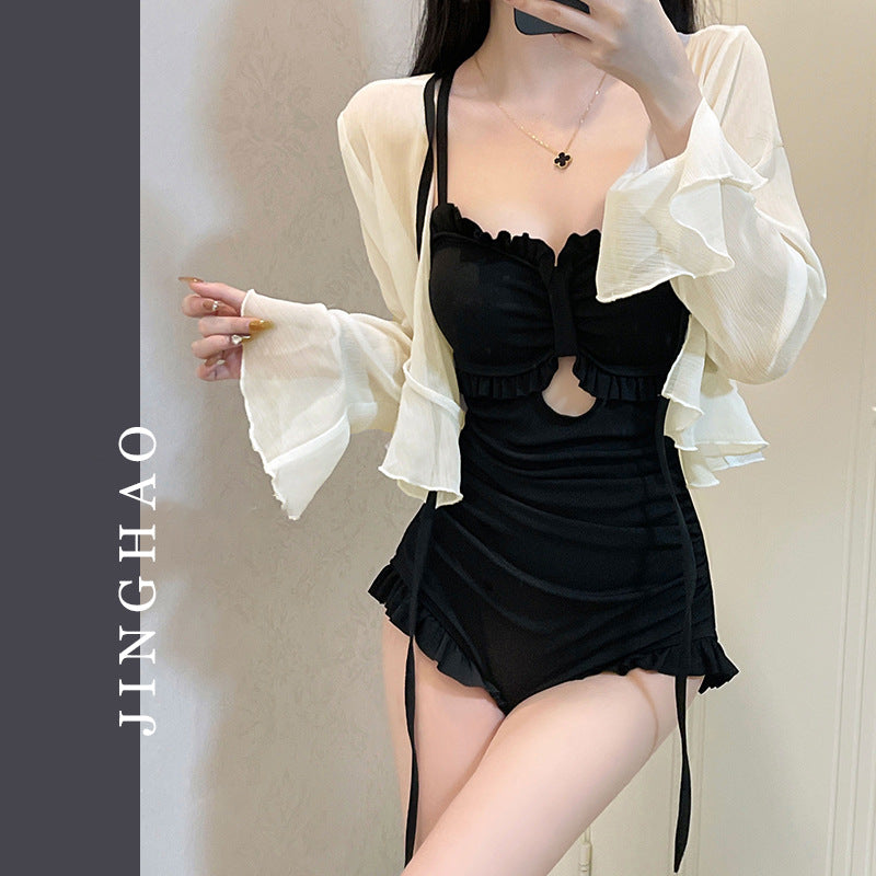 Swimsuit Women's 2025 New Summer Body-Slimming Conservative Skirt avocado green High-end Sexy Hot Spring Swimsuit