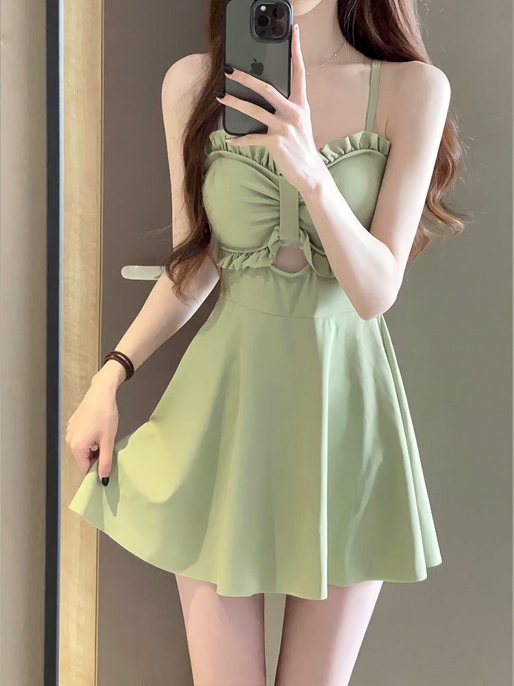 Swimsuit Women's 2025 New Summer Body-Slimming Conservative Skirt avocado green High-end Sexy Hot Spring Swimsuit