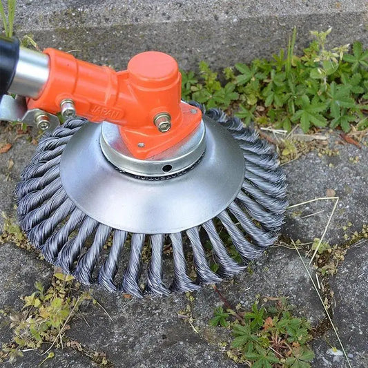 8-4inch Steel Wired Grass Trimmer Head Lawn Mower Brush Disc Twist Knot Brush Steel Wire Wheel Brush Disc Lawnmower Garden Tools