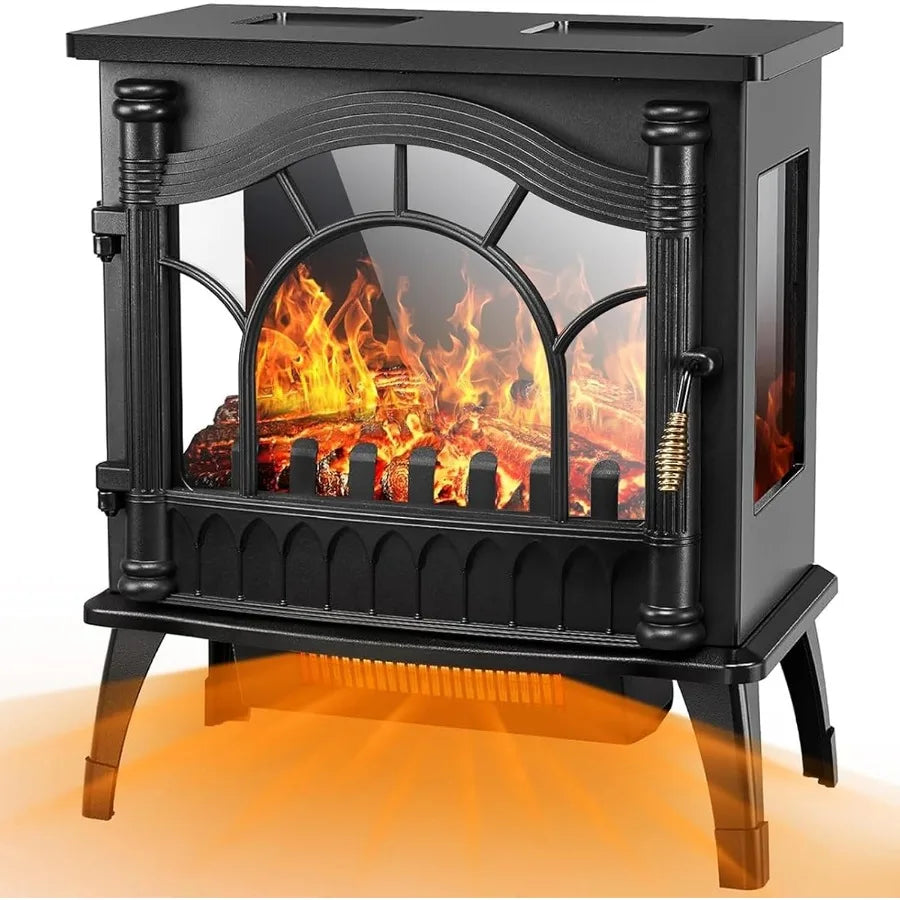 Electric Fireplace Heater 20'' Infrared Fireplace Heater with 1000/1500W Heating Power 3D Realistic Flames Effect for Living Ro
