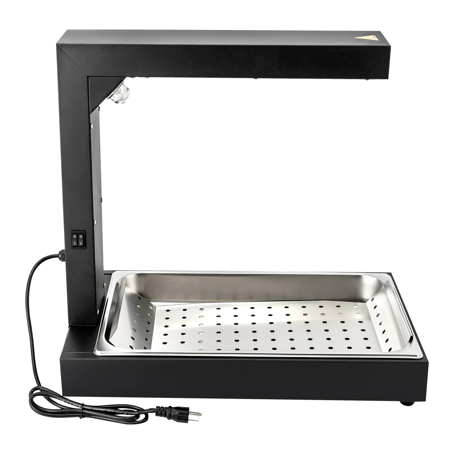 Commercial Heat Lamp/Food Warmer,Free-Standing Warming Dump Station Countertop Food Warmer for Chips Churros Fried Food (Black)