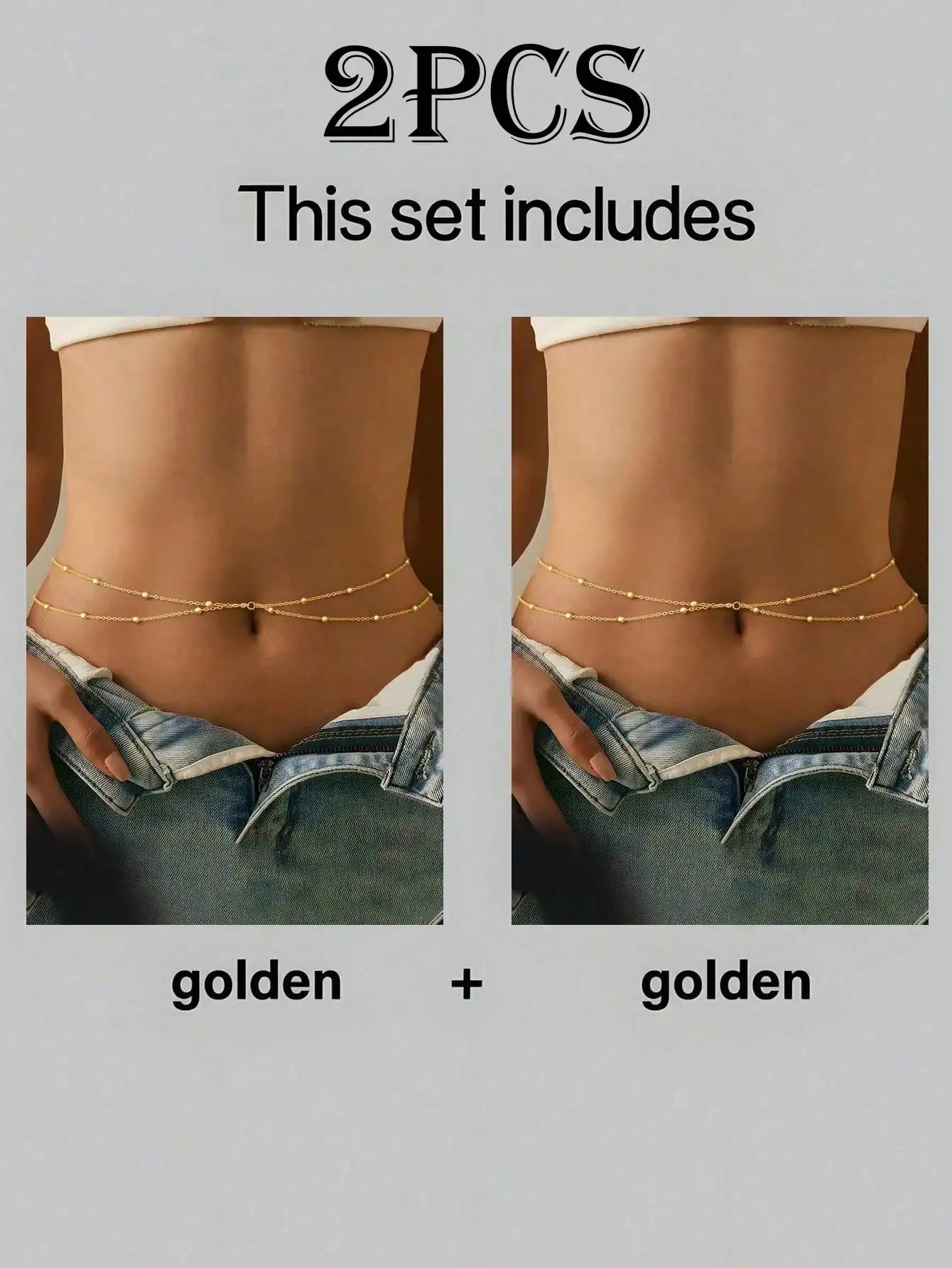 1pc Women's Sexy Criss-Cross Layered Body Chain, Minimalist Beaded Waist Chain, Fashion Accessory, Summer Beach Party Essential