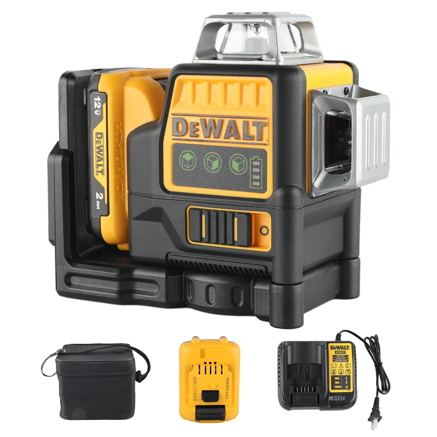 2025 NEW Dewalt DW089LG 3 Sides*360 Degree Vertical 12V Lithium Battery 12 Lines Laser Level 360 Horizontal Green Meter Outdoor