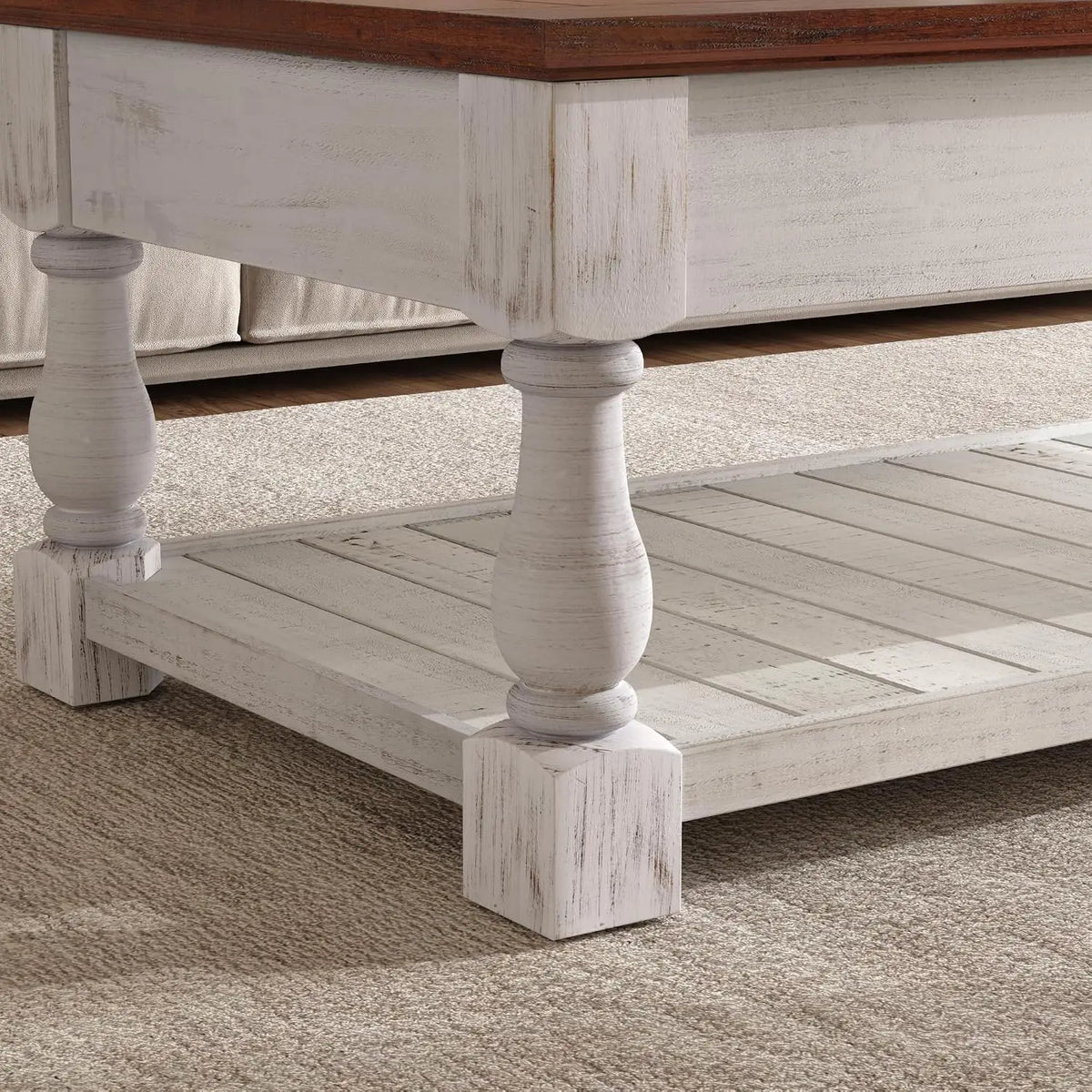 Lift Top Coffee Table With Hidden Storage Open Shelf Walnut Brown