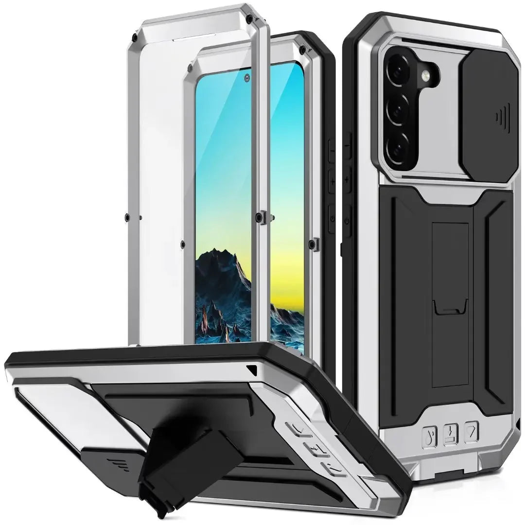 Military Grade Full-Body Rugged for Samsung Galaxy S24 S23 S22 Ultra Plus Case Built-in Kickstand Slide Camera Protective Cover