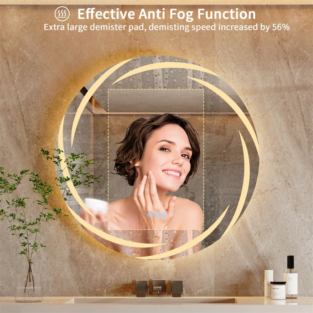 LUVODI 80CM LED Backlit Bathroom Mirror with Defogger and Touch Sensor