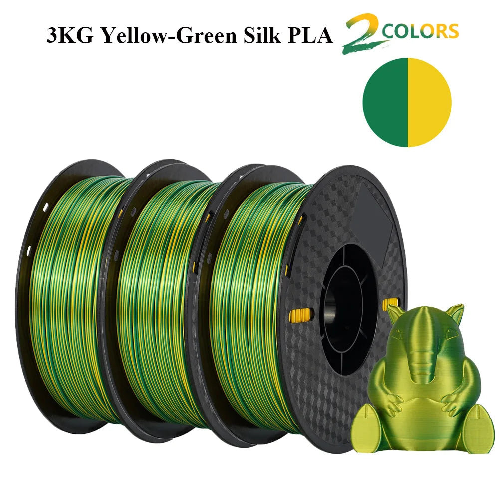 Multicolor Filament Bicolor Silk PLA 2Color for 3D Printing Plastic 3D Printer Materials 1.75mm Spool No Bubble High quailty