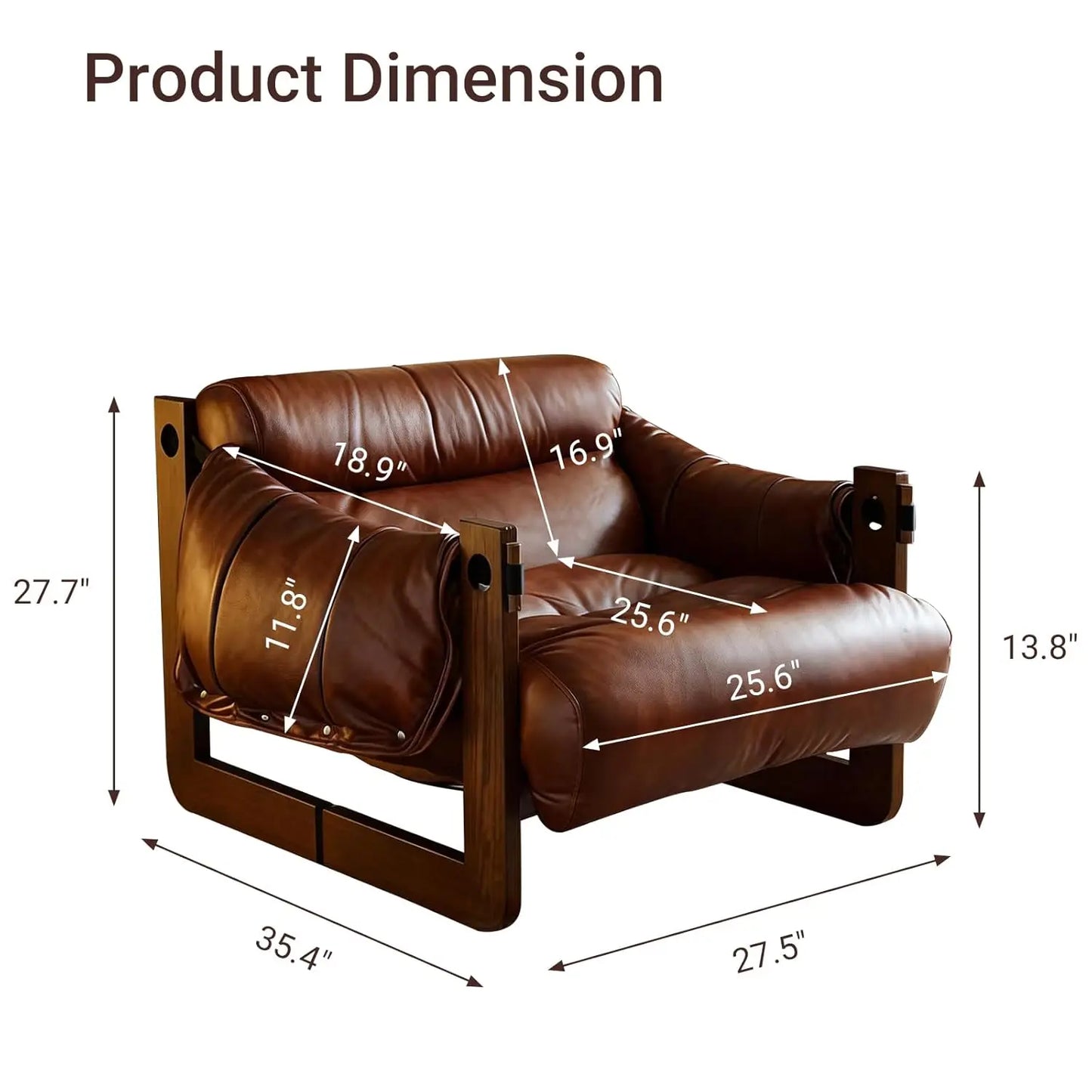 Mid Century Upholstered Accent Chair U-Shape Solid Wood Frame Reading Lounge Armchair Living Room, Customized