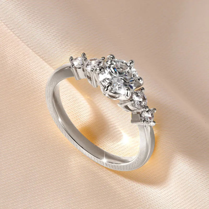 Oxtao 1 Carat Moissanite Engagement Ring 14K Gold Filled for Women
