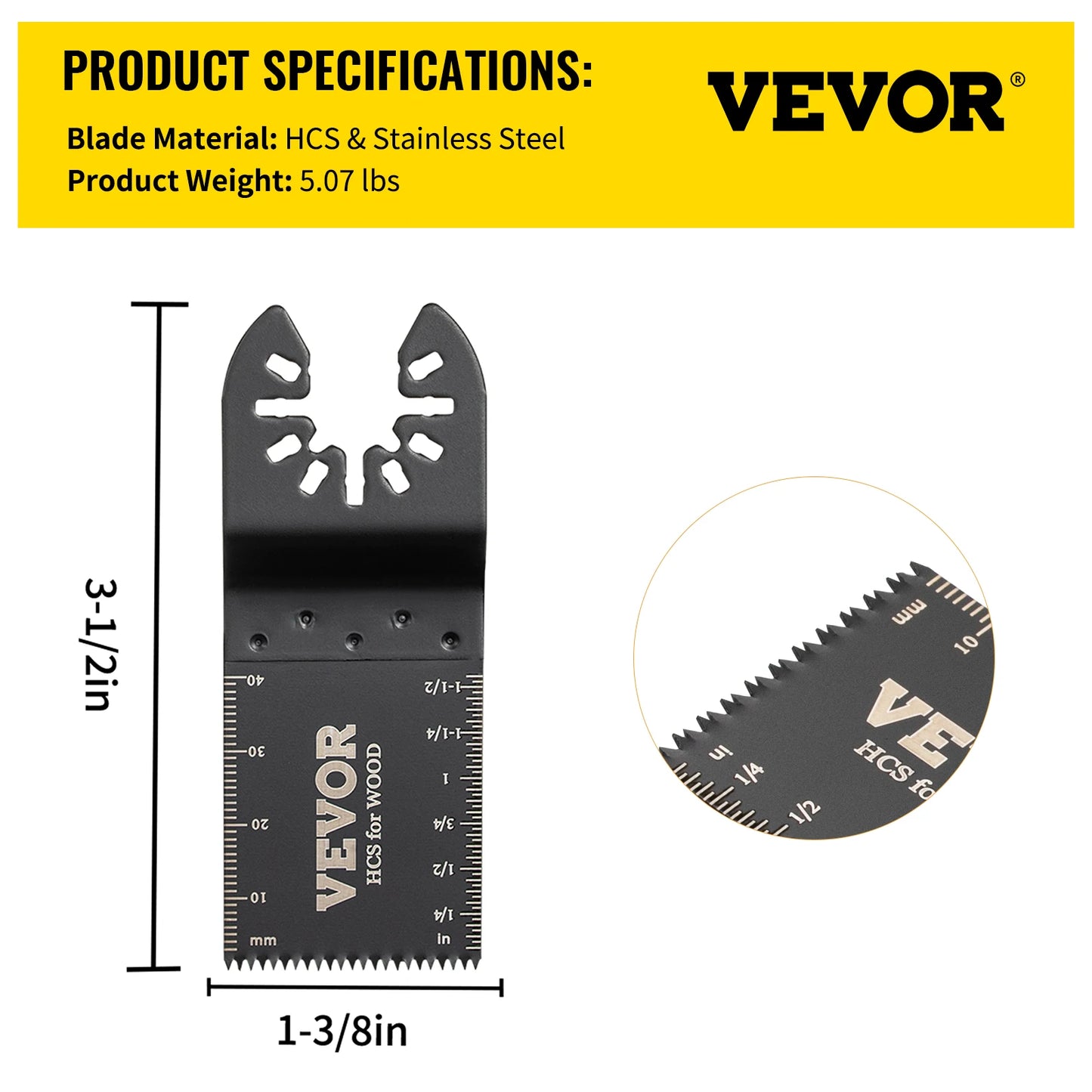 SucceBuy 100PCS Oscillating Saw Blades Quick Release Multitool BladesKit HCS Tool Blades Cut Cutter for Wood Plastic Metal Nails