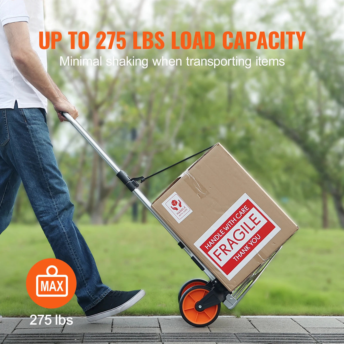 SucceBuy 176/275/309 lbs Folding Hand Truck Portable Cart Dolly with Telescoping Handle and Binding Rope for Moving Warehouse