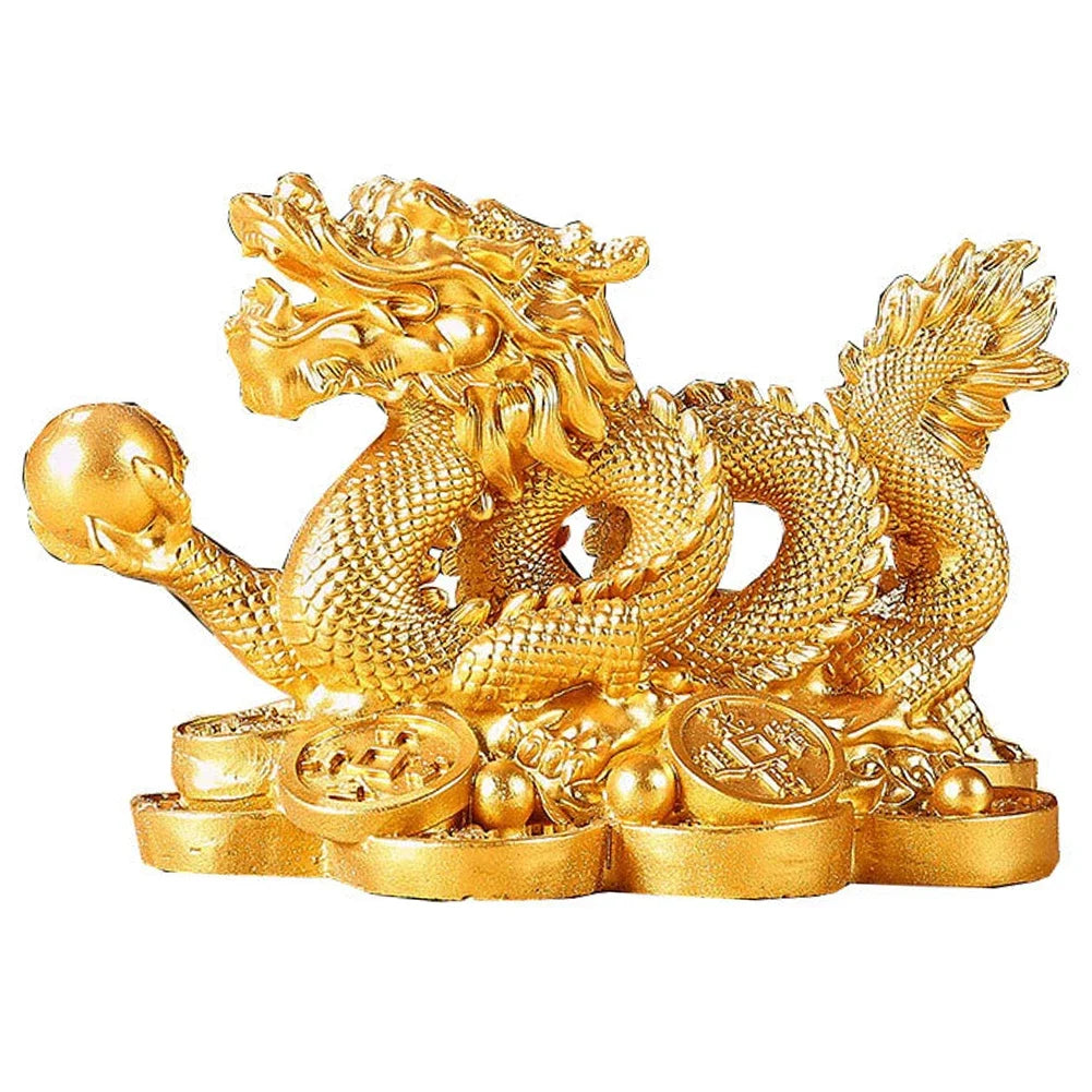 2024 Feng Shui Dragon Statue for Wealth and Good Luck Exceptional Dragon Statuette for Home and Office Decoration