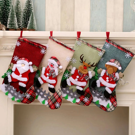 Christmas Decoration 2025 Christmas Atmosphere Decoration Santa Christmas Stocking Gift Bag Candy Bag новогодний декор