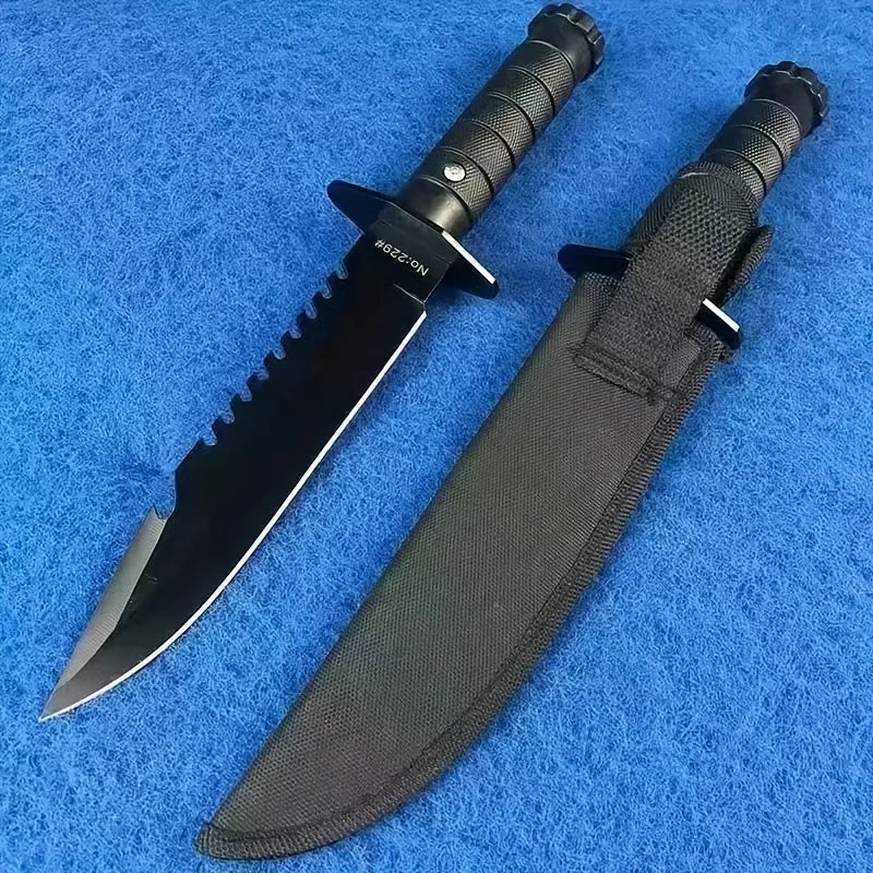 Jungle Outdoor Knife Wilderness Survival Straight Knife Rescue With High Hardness Strapped Thickened Multi-functional Knife