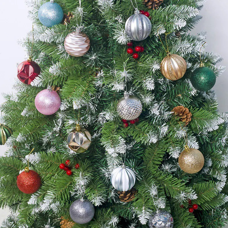 12pcs 6cm Assorted Christmas Ball Pendant Ball Ornament Set Seasonal Holiday Wedding Holiday Party Festival Decorations
