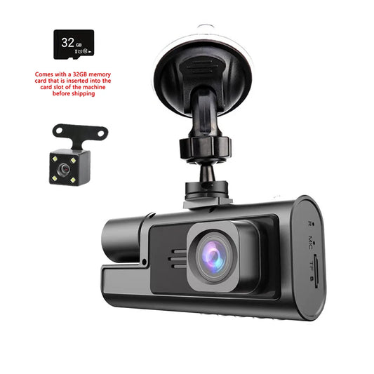 3 Cameras Dash Cam For Cars 1080P Car Camera Video Recorder Front inside Rear View Camera Car DVR Black Box Car Assecories