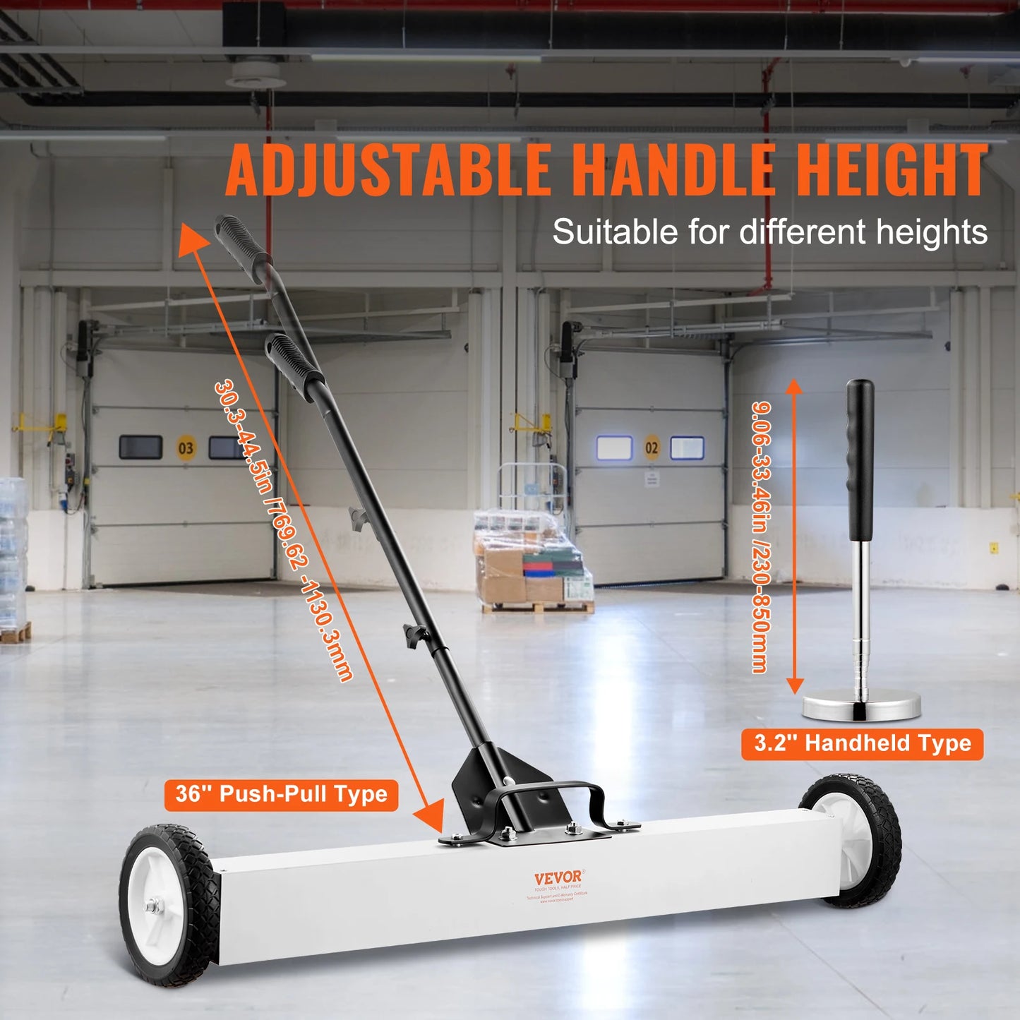 SucceBuy 36Inch Magnetic Sweeper with Wheels 55lbs Capacity  Telescoping Magnetic Pickup Tool Adjustable for Workshop GarageYard