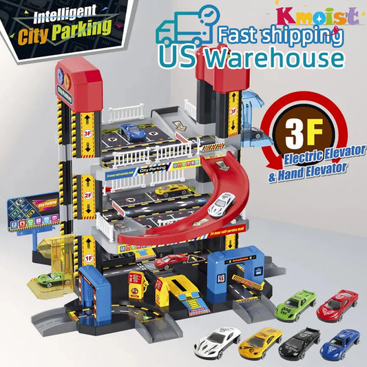 Children's Toy Track Smart City Parking Lot Adventure Puzzle Splicing Toys Puzzle Interactive Games for Kids Boys Birthday Gifts