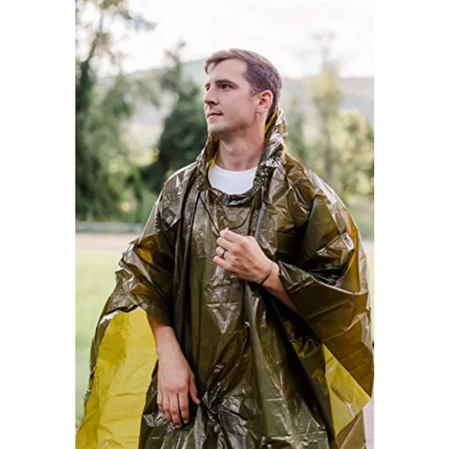 Lightweight Rain Gear Poncho Emergency Survival Cover Shelter Norwegian Military Style
