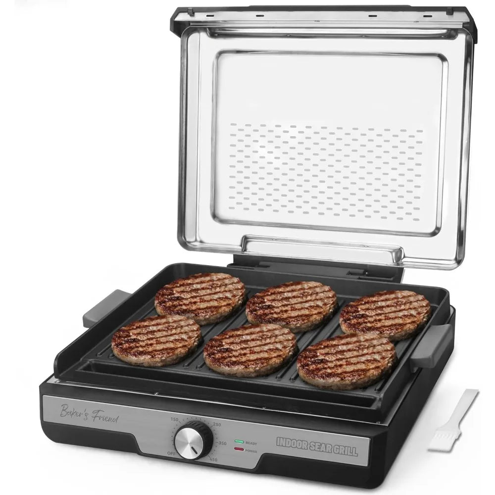 Smokeless Indoor Electric Grill with Removable Plates Portable BBQ Cooking Gifts Recipes