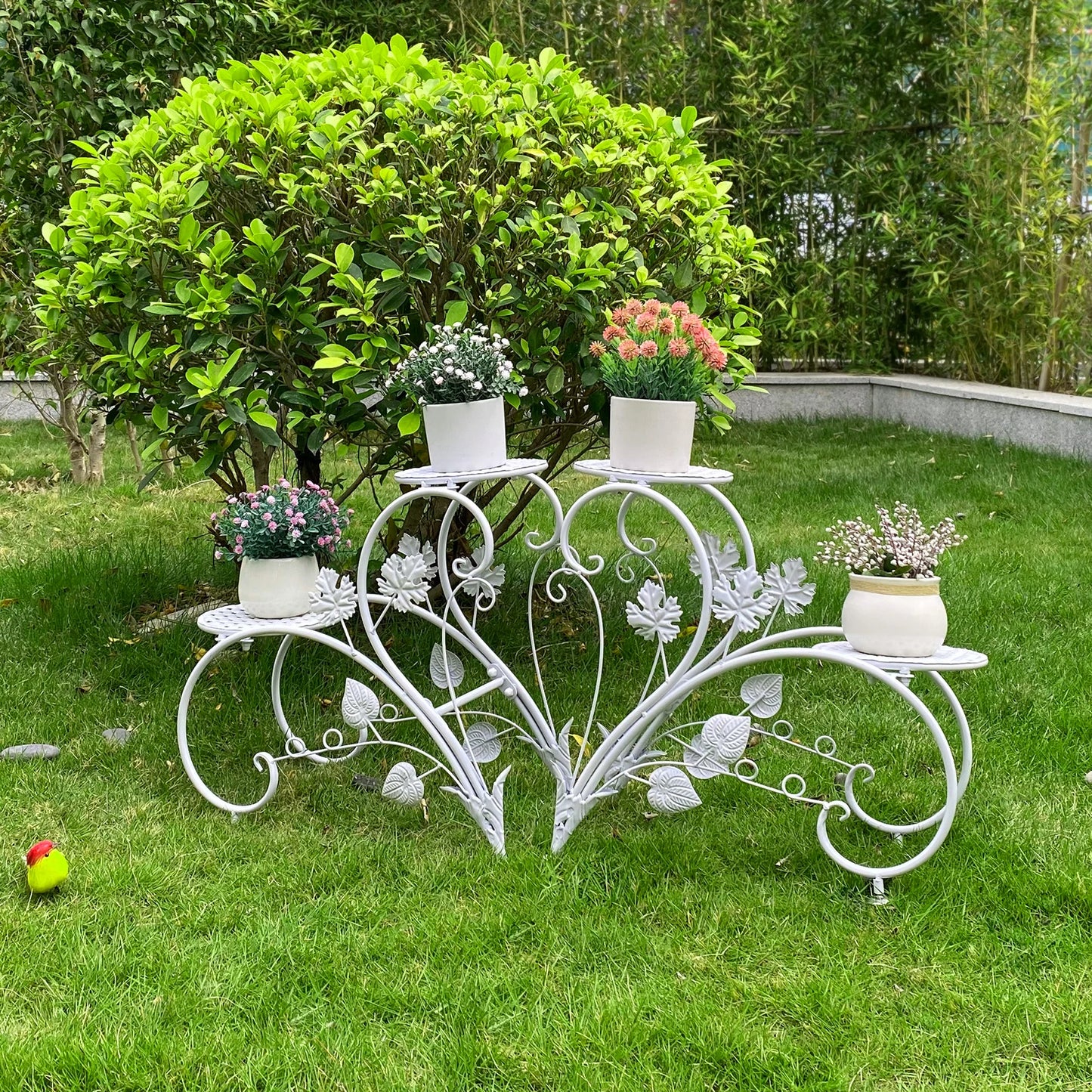 2PCS Classic Tall Plant Stand Art Flower Pot Holder Rack Planter Outdoor Indoor Patio