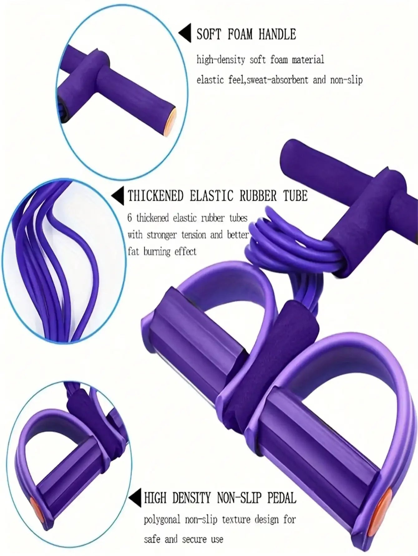 6-Tube Elastic Yoga Stretch Resistance Band, Fitness Resistance Bands - Suitable For Abdominal/Waist/Arm/Leg Stretching And Shaping Exercises, Durable And Portable, Suitable For All Fitness Levels, Core Training