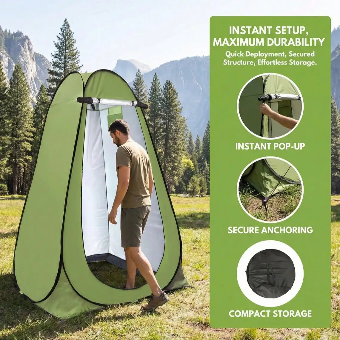 Multi-Use Pop Up Privacy Tent Portable Outdoor Changing Room For Camping Festival Hiking Shower Shelter