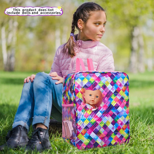 Doll house Furniture Travel for Case Bag for 18inch Girl Ball Joint Doll Props Accessory Kiddie Backpack Cartoon Travel Hand Bag