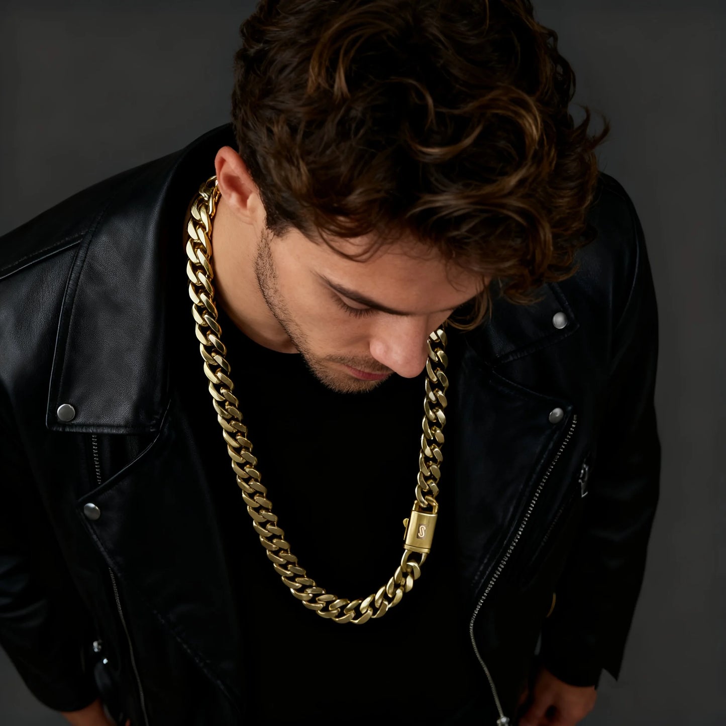 6-14mm wide Stainless Steel Cuban Miami Chains Necklaces  unisex Necklace Chain 316L 14K gold-plated Hip Hop Bracelet Gold Color