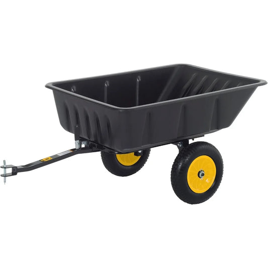 9393 LG7 Heavy-Duty ATV/UTV Hauling Trailer – 600 lb Capacity, Tilt Dump Frame & Rustproof Tub for Outdoor Work (10 Cu. Ft, Bla