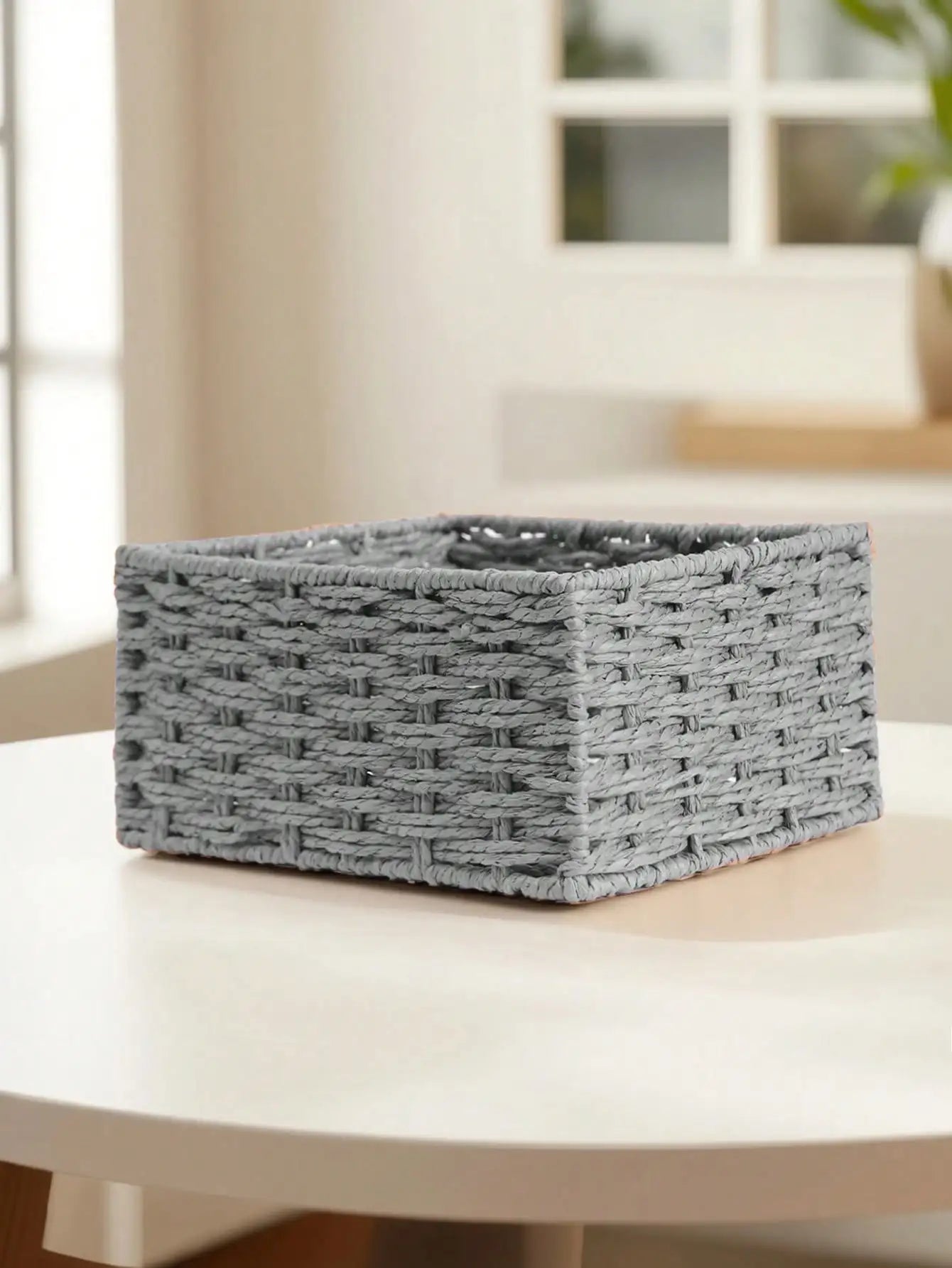 1pc/3pcs Desktop Storage Box, Handmade Rattan Woven Organizer Tray For Cosmetics, Keys, Snacks, Home Living Room, Bedroom, Study, Office, S/M/L Sizes Available,For Back To School