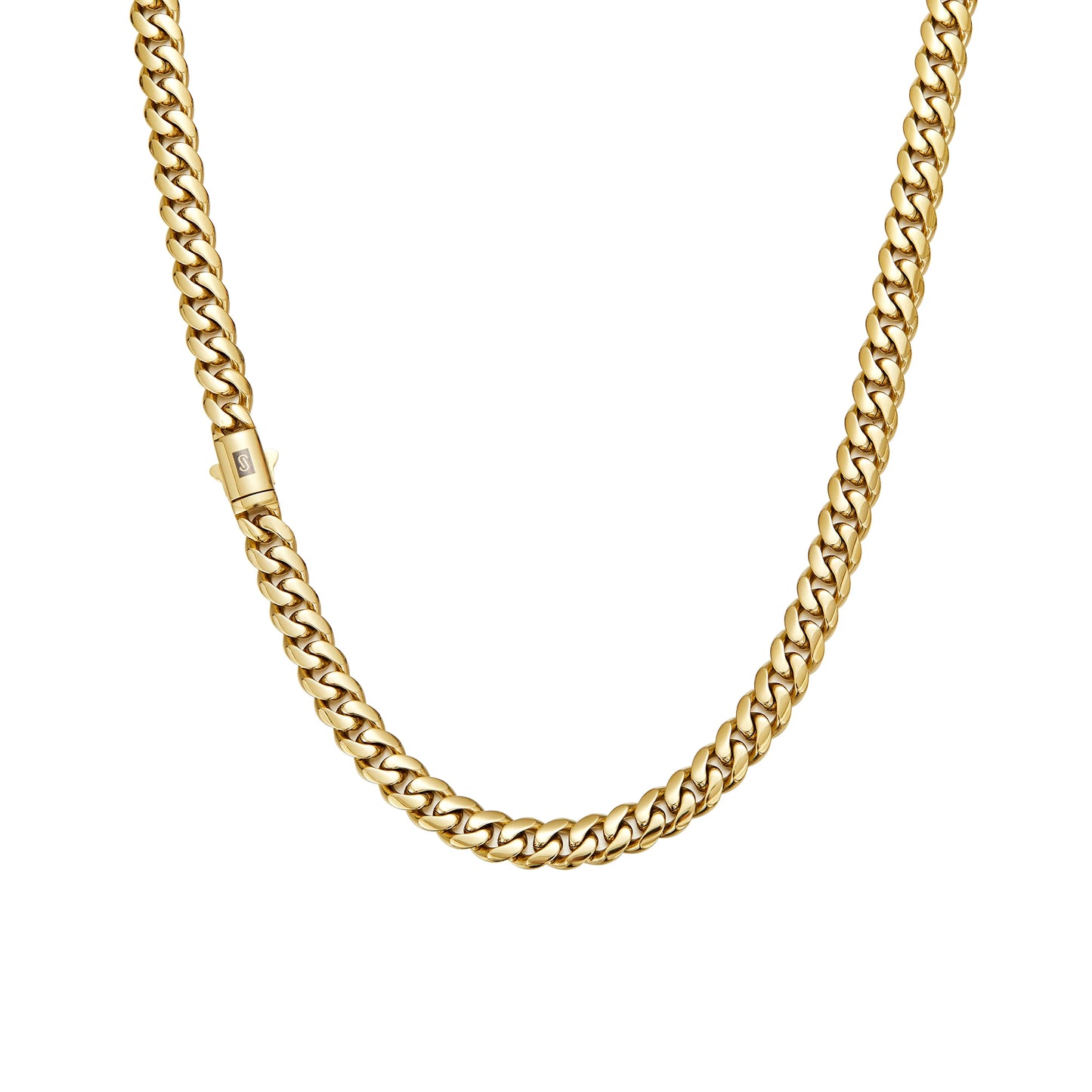 6-14mm wide Stainless Steel Cuban Miami Chains Necklaces  unisex Necklace Chain 316L 14K gold-plated Hip Hop Bracelet Gold Color