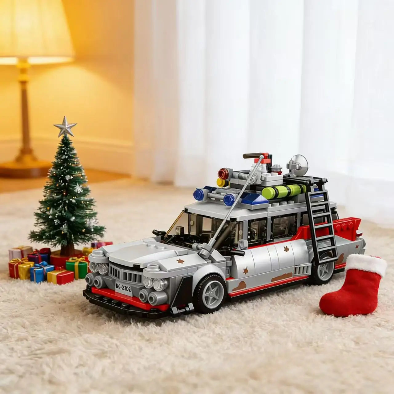 Classic Film Car Model Building Kit, Ideal Gift for Adult Hobbyists and Collectors, Ghost Theme, Christmas  Party Favor