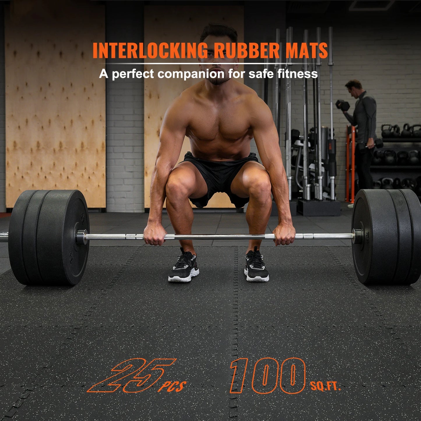 SucceBuy 25/12/6 PCS 1/2 inch Thick Gym Floor Mats EVA Foam & Rubber Top Interlocking Workout Floor Mats Waterproof  Mats
