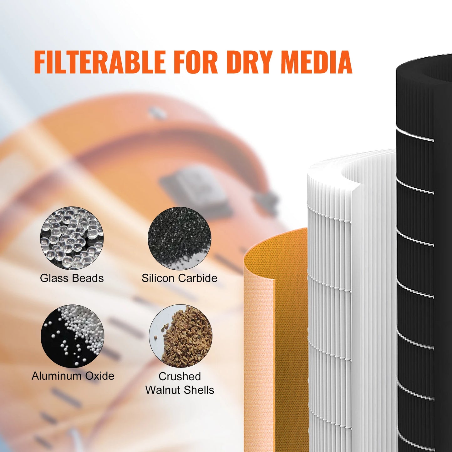SucceBuy Dust Collection System 1.6-HP Dust Collector Media Reclaimer w/ 1.8 Gal Capacity-Universal Fit for Sandblaster Cabinets