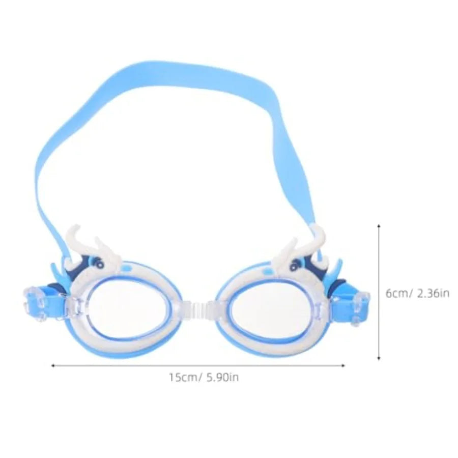 Swim Goggles, Anti-fog Vision Swimming Goggles for Boys And Girls, Leak-proof Soft Silicone Water with Cartoon Dragon Design, A