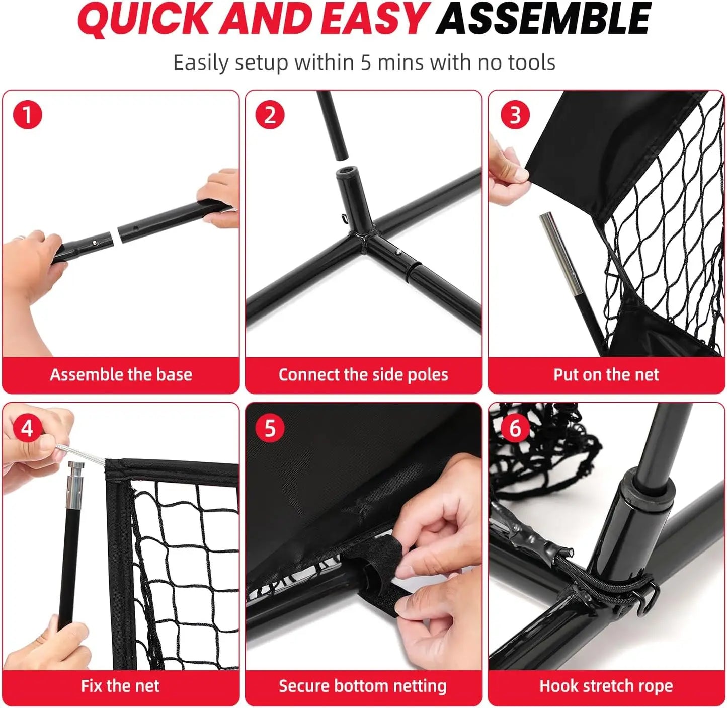 Football Throwing Net - 5 or 9 Target Pockets, Easy Setup, Heavy-Duty, Portable QB Accuracy Trainer with Carry Bag