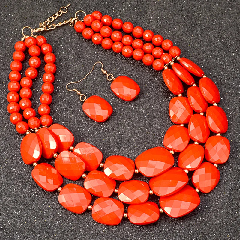 UDDEIN African Beads Jewelry Sets Multi layer Nigerian Wedding Indian Jewelry Sets Luxury Statement Choker Necklace Jewellery