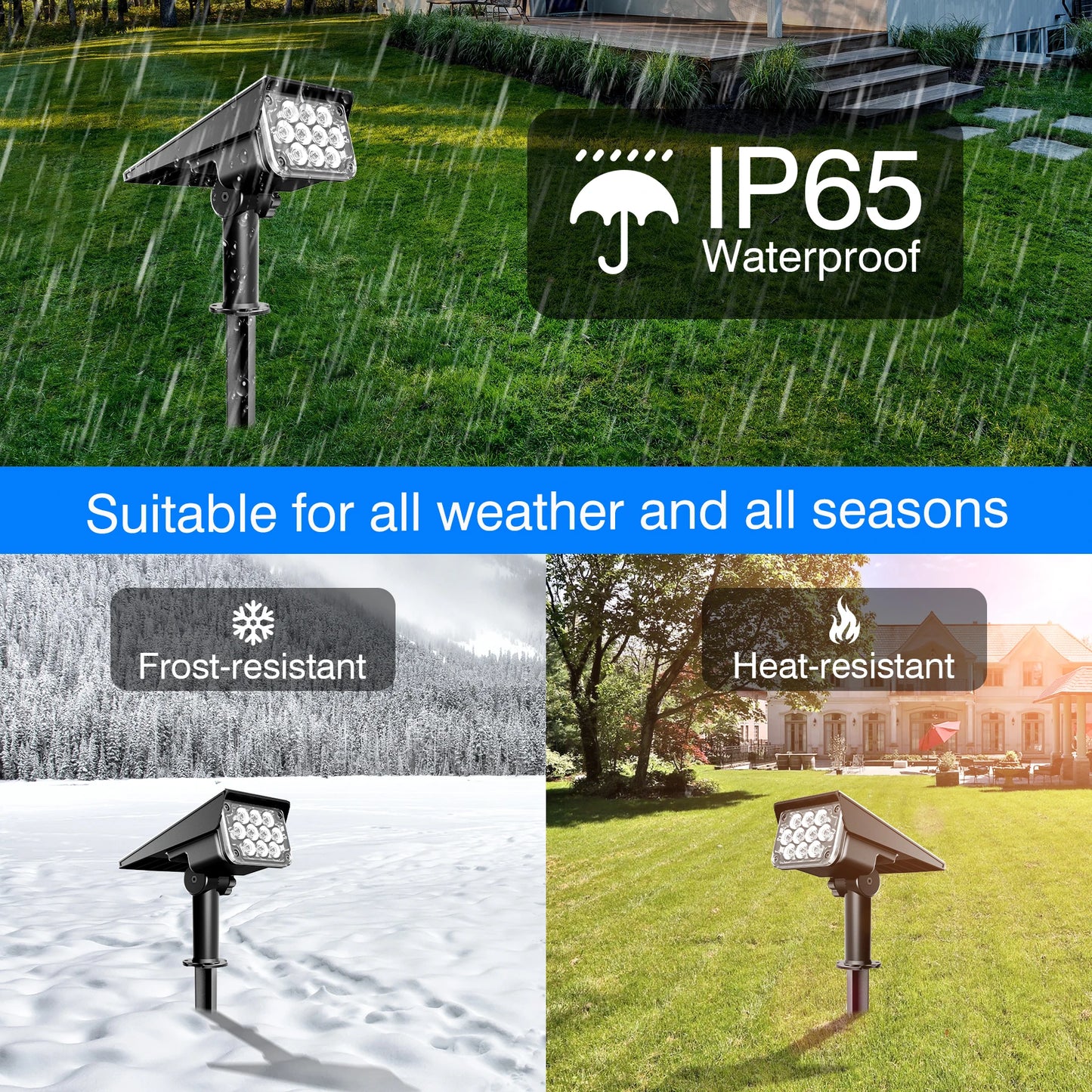 Solar LED Light Outdoor IP65 Waterproof Blue Light Solar Power Light Lawn Light For Garden Decor Solar Wall Light Outdoor