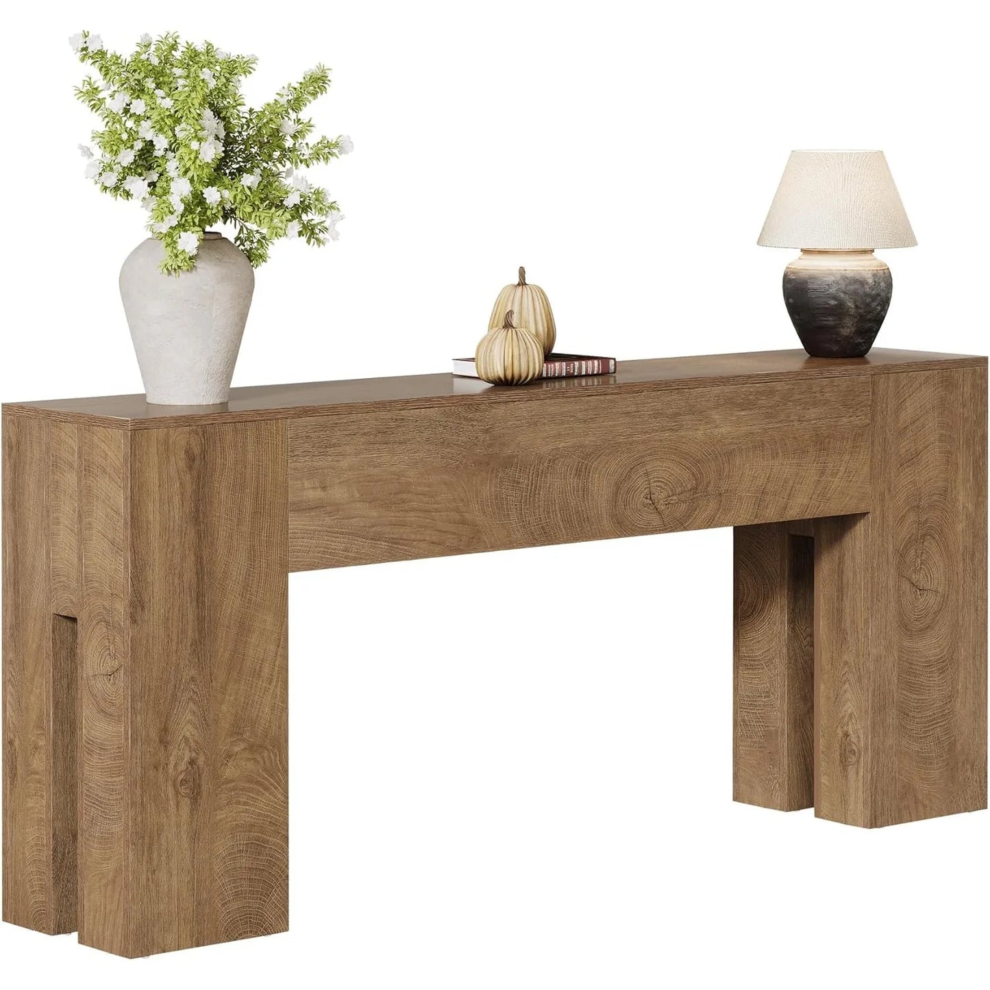 LITTLE TREE 71-Inch Long Console Table for Entryway, Farmhouse Sofa Console Behind Couch,for Hallway, Foyer, Living Room