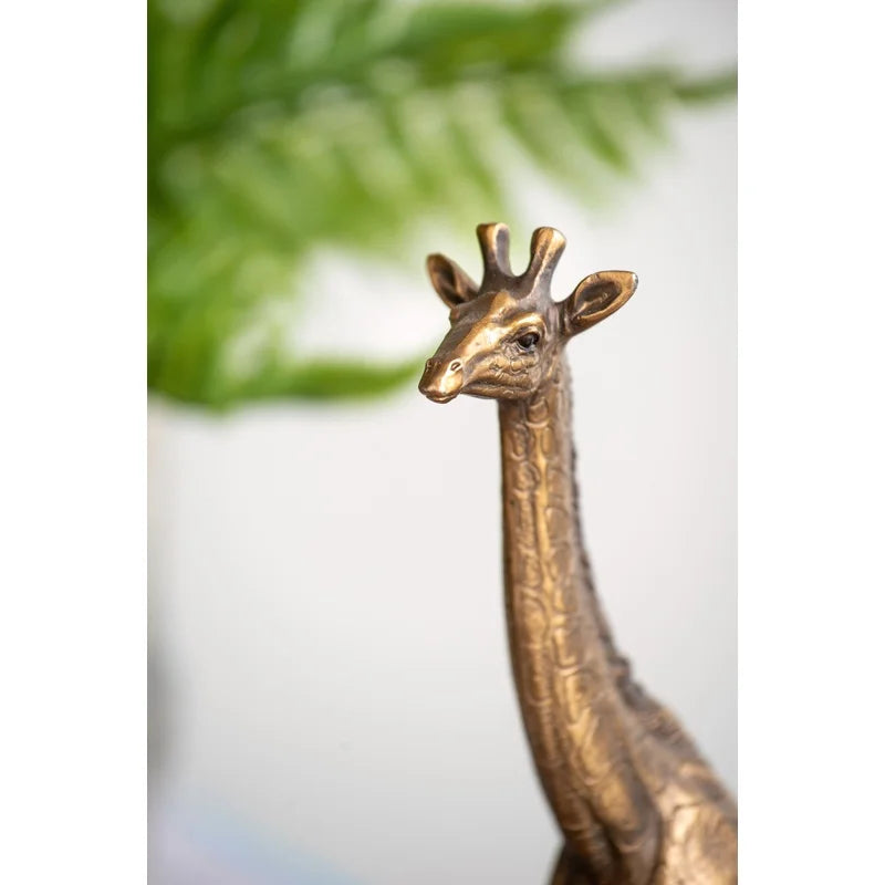 Giraffe Figurine Decor, 5.9x2.2x11.2 Inch Animal Statue for Home Office