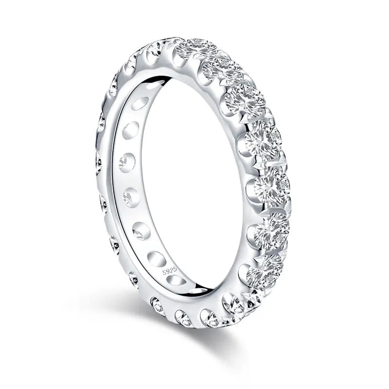 4.0mm  Moissanite Diamond Ring 925 Sterling Silver Classic Wedding Ring Single Head Ring Women's Wedding Jewelry Gift