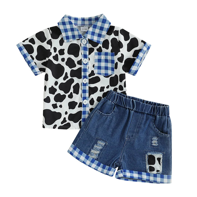 Toddler Boys Casual Outfits Dinosaur Print Short Sleeve T-Shirt and Camouflage Shorts Set for 2 Piece Clothing Set