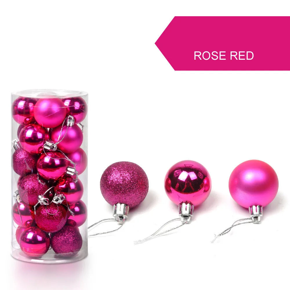 24Pcs Christmas Ball Christmas Tree Decoration Ornaments for Home Room Decor New Year Navidad Pendant Ball DIY Accessories