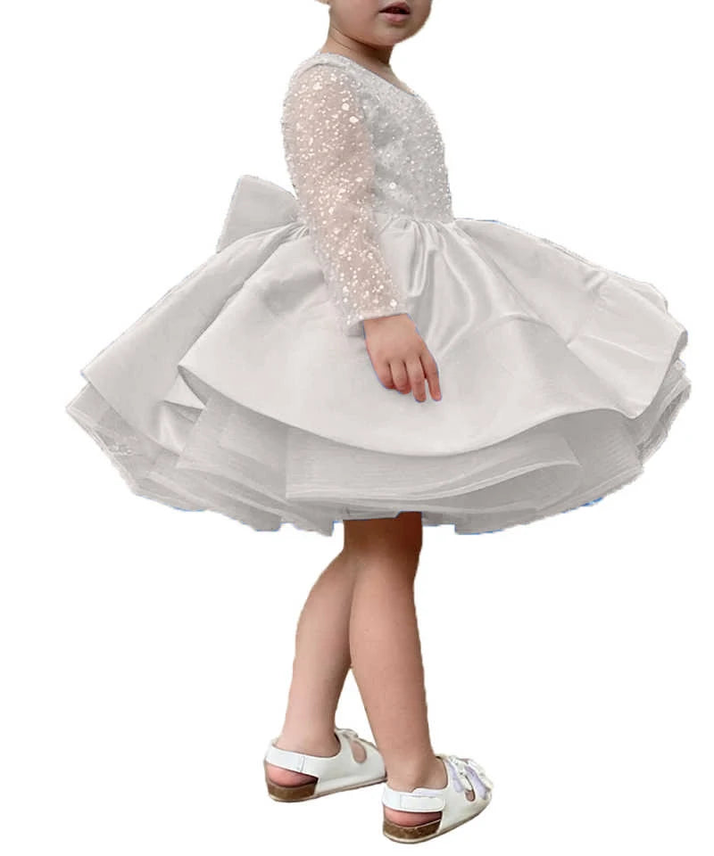Short Little Girls Pageant Dresses for Wedding Kids First Communion Puffy Ball Gown