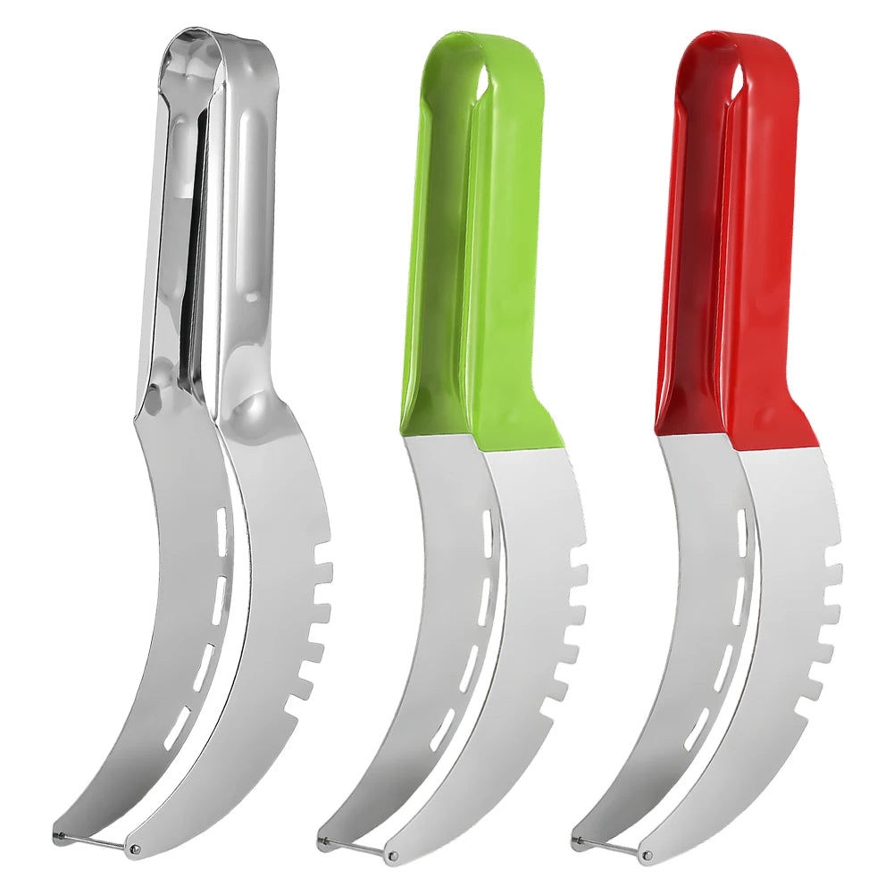 Watermelon Artifact Slicing Knife Stainless Steel Knife Corer Fruit  Vegetable Tools Watermelon Fruit Clip kitchen Accessories