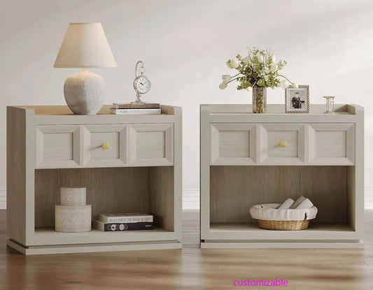 Night Stand Set 2, 26" Wide Nightstands with Drawer, Large Queen Size Nightstands Set of 2, Modern Bedside Table