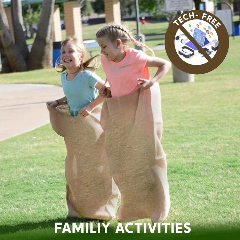 6 Pack Large Burlap Potato Sack Race Bags 39" x 25" Potato Sacks Racing Bags for Kids & Adults Family Reunion