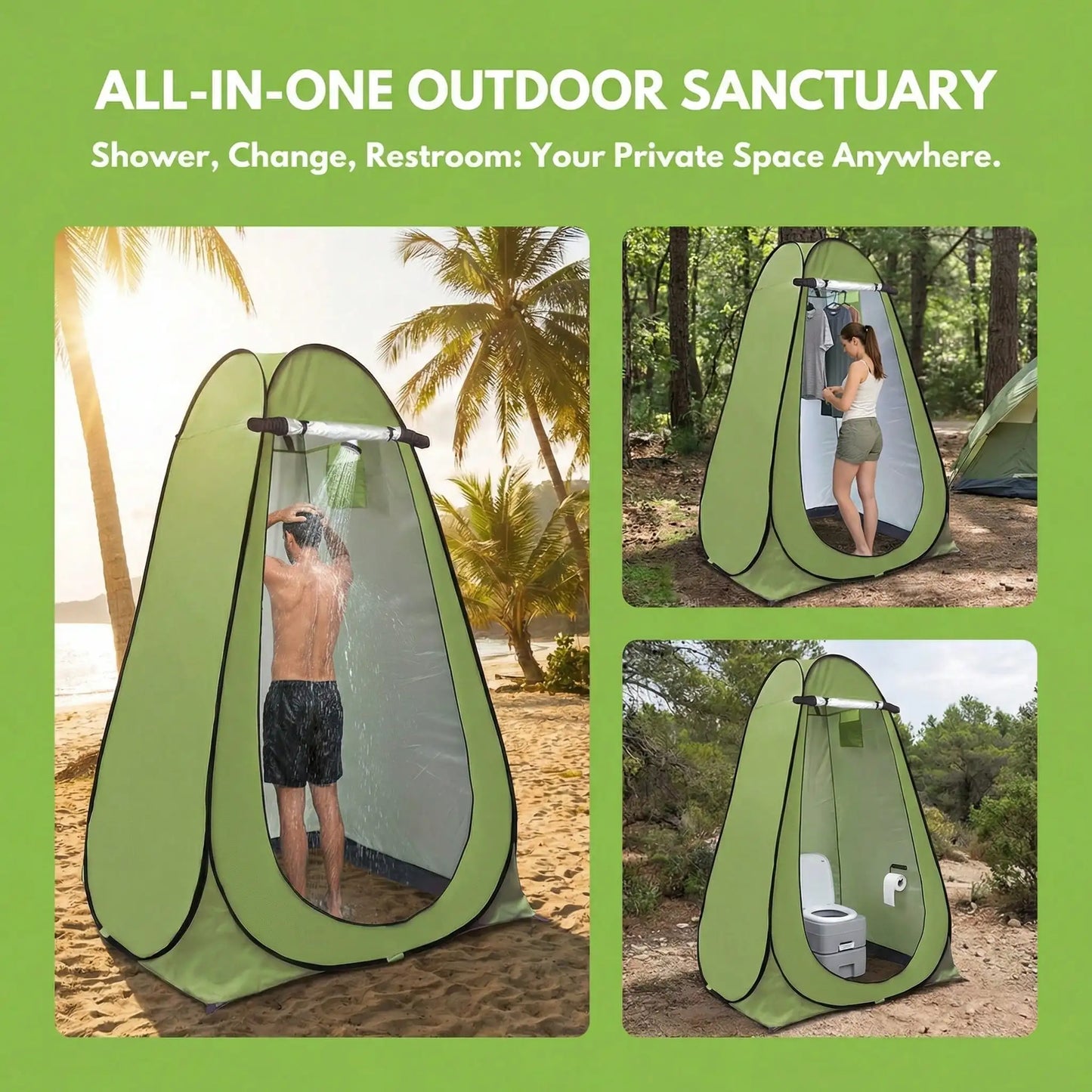 Multi-Use Pop Up Privacy Tent Portable Outdoor Changing Room For Camping Festival Hiking Shower Shelter